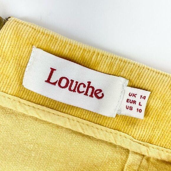 Louche Alicja mustard scallop edge corduroy skirt 10 - Picture 4 of 8